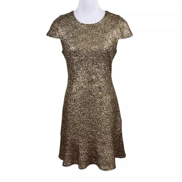 Michael Kors Women' Mini Dress In Color Shimmer Gold | Formal/cocktail  Dress - Picture 3 of 7